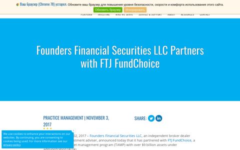 Founders Financial Securities LLC Partners with FTJ ...