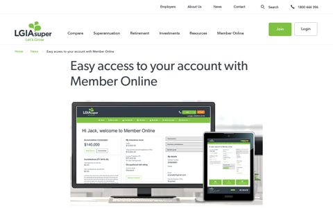 Easy access to your account with Member Online | LGIAsuper