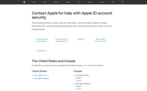 Contact Apple for help with Apple ID account security - Apple ...