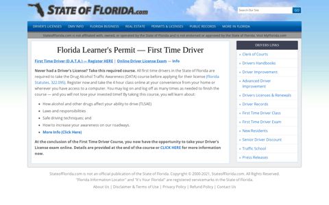 First Time Drivers - State of Florida.com