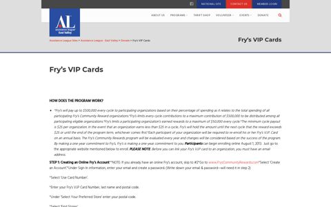 Fry's VIP Cards | Assistance League – East Valley