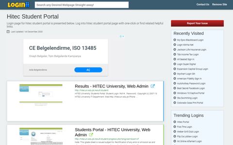 Hitec Student Portal - Loginii.com