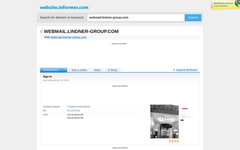 webmail.lindner-group.com at Website Informer. Sign In. Visit ...