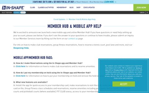 Member Hub & Mobile App Help - In-Shape Health Clubs