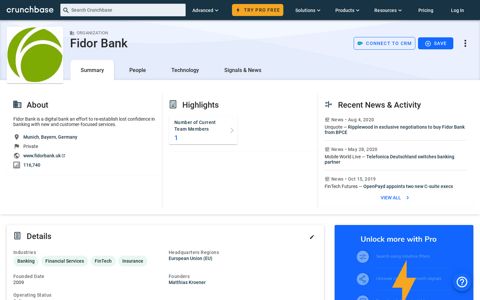 Fidor Bank - Crunchbase Company Profile & Funding