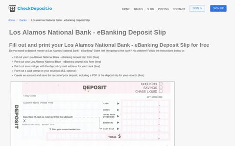 Los Alamos National Bank - eBanking Deposit Slip - Free ...