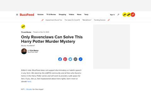 Harry Potter Murder Mystery Quiz - BuzzFeed