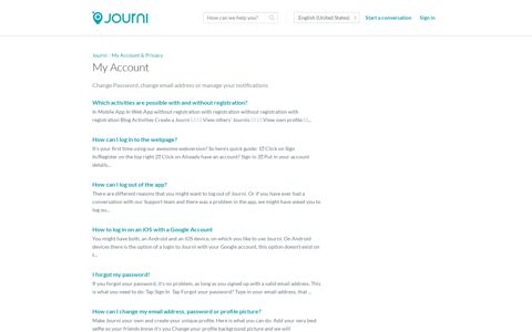 My Account - Helpcenter - Journi Blog