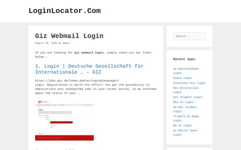Giz Webmail Login - LoginLocator.Com
