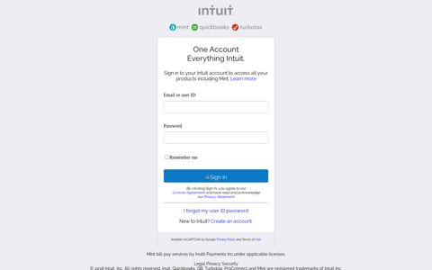 Intuit Mint Login Page - GitHub Pages