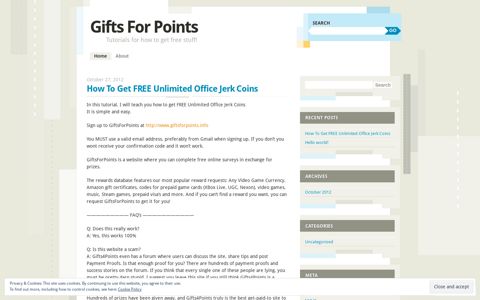 Gifts For Points | Tutorials for how to get free stuff!