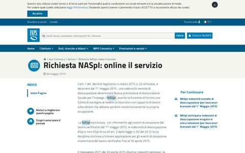 Richiesta NASpI: online il servizio - Inps