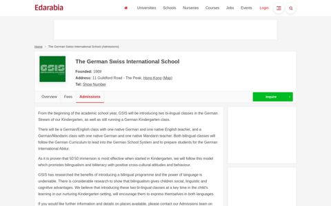 The German Swiss International School (Admissions Guide)