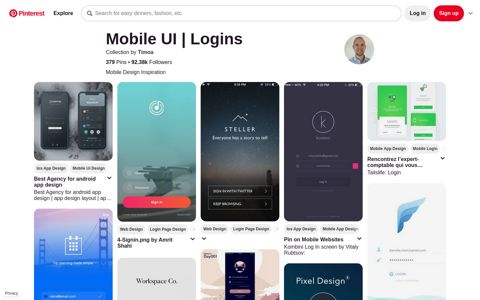 Mobile UI | Logins - Pinterest