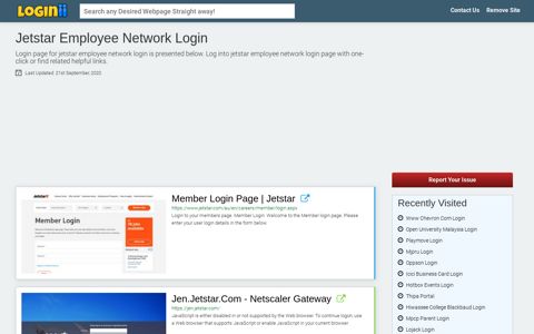 Jetstar Employee Network Login - Loginii.com