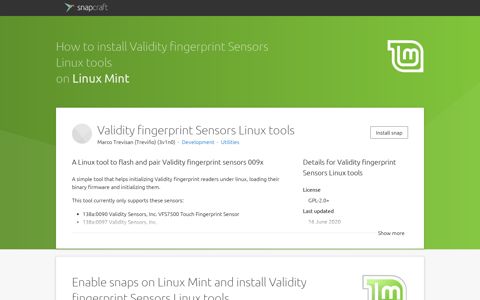 Install Validity fingerprint Sensors Linux tools on Linux Mint ...