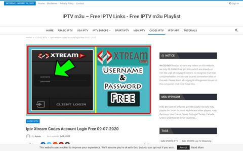 iptv xtream codes account login free 09-07-2020 - IPTV m3u ...