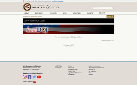 Learn DOJ Invalid Login - Department of Justice