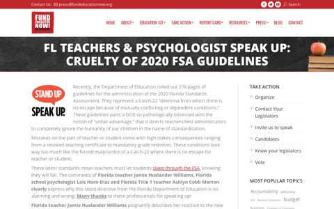FL Teachers & Psychologist Speak Up: Cruelty of 2020 FSA ...