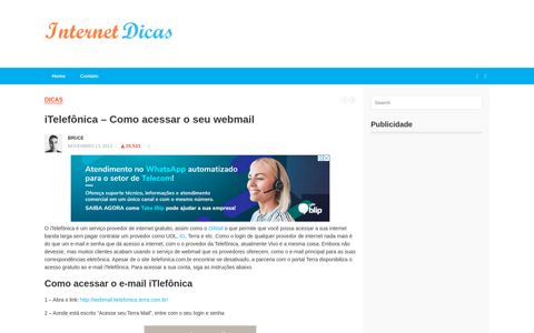 iTelefônica - Como acessar o seu webmail - Internet Dicas