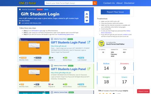 Gift Student Login - Portal Homepage