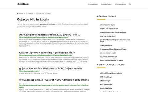 Gujacpc Nic In Login ❤️ One Click Access