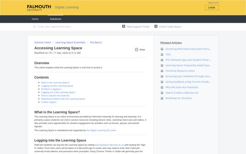 Accessing Learning Space : Digital Learning - Solutions