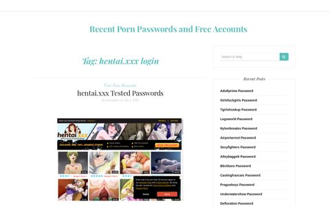 hentai.xxx login – Recent Porn Passwords and Free Accounts