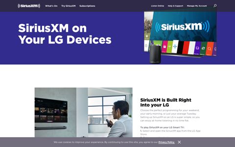 Stream on LG Smart Tvs | SiriusXM