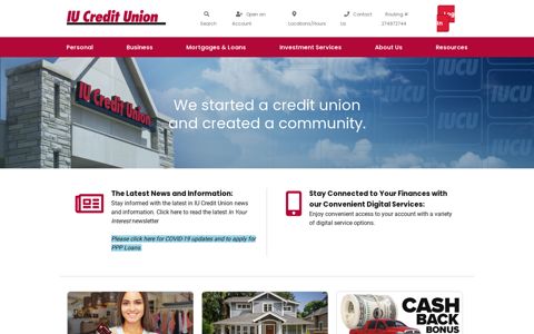 IU Credit Union : 812-855-7823 : 888-855-6928