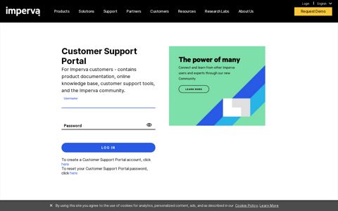 Customer Portal Login | Imperva
