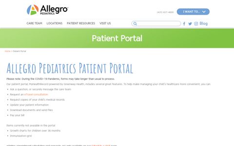 Patient Portal | Allegro Pediatrics