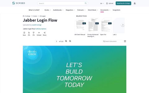 Jabber Login Flow | Computer Network | Instant Messaging - Scribd