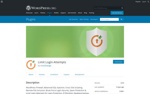 Limit Login Attempts – WordPress plugin | WordPress.org