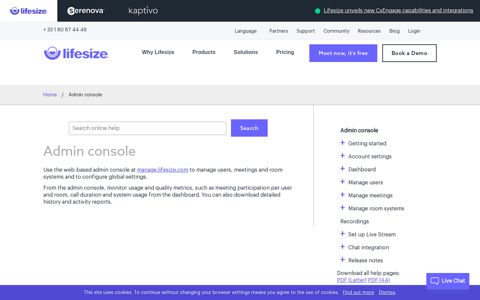 Log In | Lifesize Admin Console