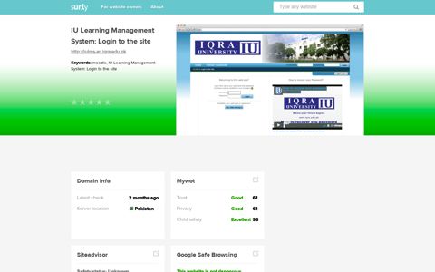 iulms-ac.iqra.edu.pk - IU Learning Management System - Sur.ly