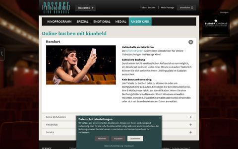 Online buchen mit kinoheld - Passage Kino Hamburg