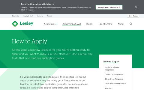 How to Apply | Lesley University