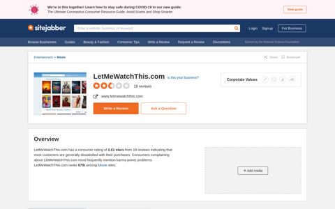LetMeWatchThis.com Reviews - 18 Reviews of ... - Sitejabber