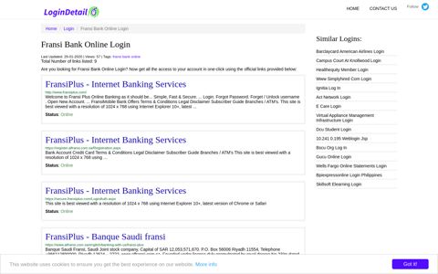 Fransi Bank Online Login FransiPlus - Internet Banking ...