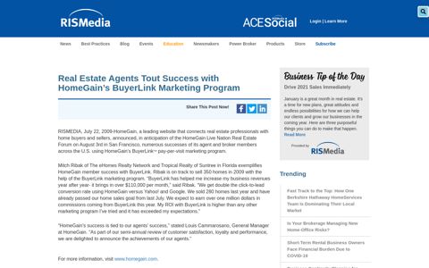 Real Estate Agents Tout Success with HomeGain's BuyerLink ...