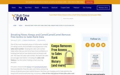 Breaking News: Keepa and CamelCamelCamel Remove Free ...