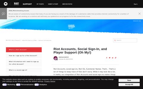 Riot Accounts, Social Sign-In, and Player Support (Oh My ...