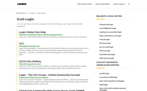 Gcch Login | Allgemeine Informationen zur Anmeldung