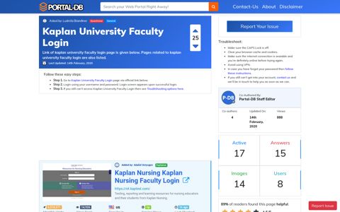 Kaplan University Faculty Login - Portal-DB.live