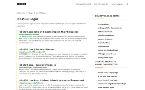 Jobs180 Login | Allgemeine Informationen zur Anmeldung