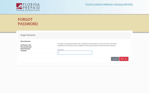 Forgot Password - Florida Prepaid College Board