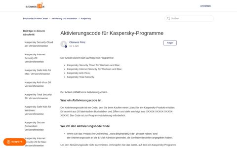 Aktivierungscode für Kaspersky-Programme – Blitzhandel24 ...