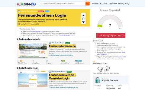 Ferienundwohnen Login - A database full of login pages from ...