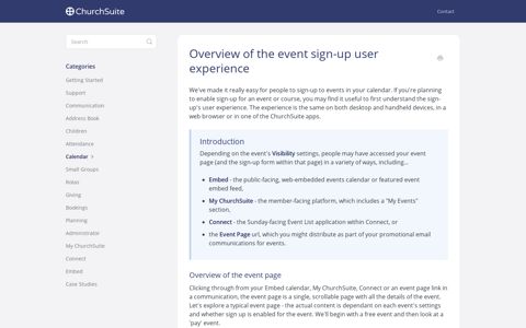Overview of the event sign-up user experience - ChurchSuite ...